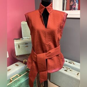 Elegant Rust Sleeveless Top